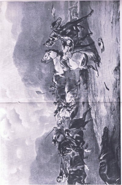 ネイスビーでの撤退：1645年6月14日、イギリス陸海の戦いのイラスト、1915 作： Alfred Heaton Cooper