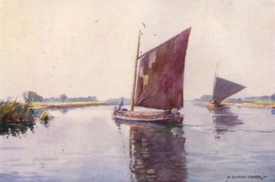 Wherries on the Waveney、サフォーク 作： Alfred Heaton Cooper