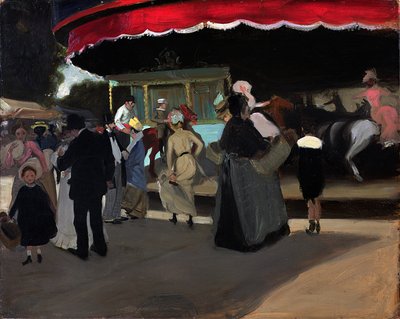 カルーセル、1904年頃（厚紙に油彩） 作： Alfred Henry Maurer