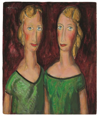 緑の二人の姉妹、c。 1920年代（船上油） 作： Alfred Henry Maurer