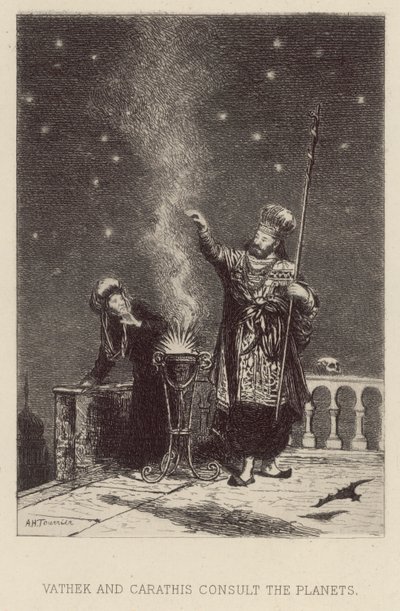 ヴァーチェクとカラティスが惑星の相談をしている様子（銅版画 作： Alfred Holst Tourrier
