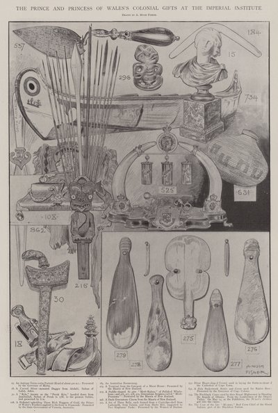 ウェールズの王子と王女の帝国研究所での植民地の贈り物 作： Alfred Hugh Fisher