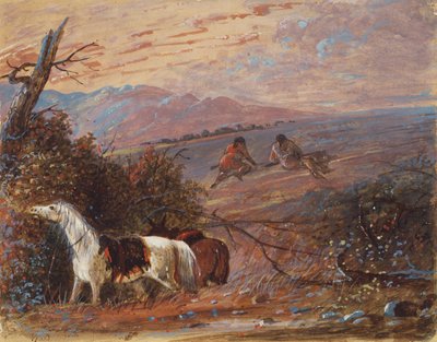 バッファローに近づく、1858年頃（紙に水彩とガッシュ） 作： Alfred Jacob Miller