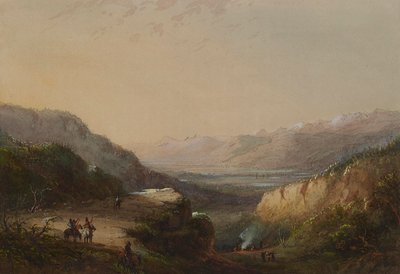 湖の遠景（風の山） 作： Alfred Jacob Miller