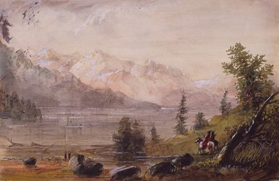 ゲームを探しているインディアンハンター、1837年頃（紙に鉛筆、水彩、ガッシュ） 作： Alfred Jacob Miller