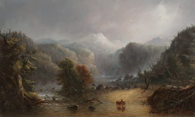 雲が休むのが大好きな場所、1850年頃（パネルに油彩） 作： Alfred Jacob Miller