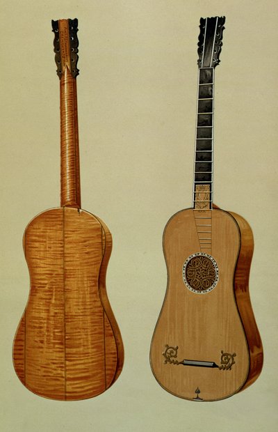 アントニオストラディバリウス（c.1644-1737）が「楽器」から製作したギター（色付きのリソ） 作： Alfred James Hipkins