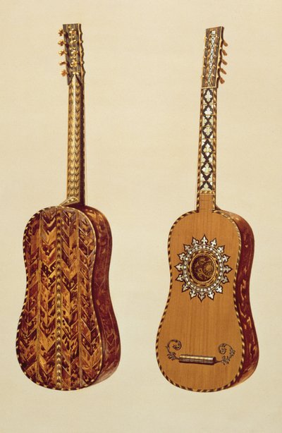&39;Musical Instruments&39;（色付きのlitho）のRizzio Guitar 作： Alfred James Hipkins