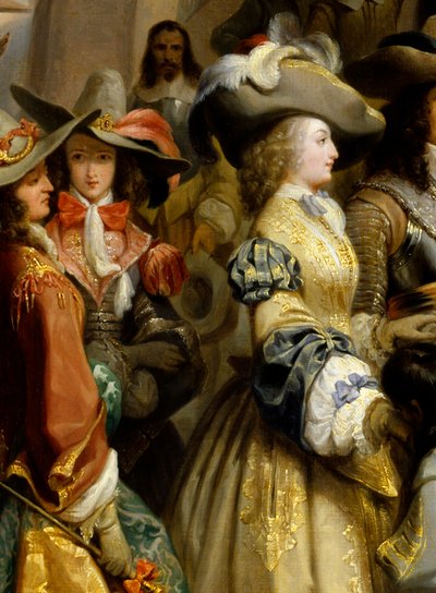 アルフレッド・ヨハノ（1800-1837）による絵画「アンヌ・マリー・ルイーズ・ドルレアン、モンパンシエ公爵夫人、グラン・マドモワゼル（1627-1693）、1648-1652年頃、戦乱の中で」の詳細 - オルレアン、ボザール美術館 作： Alfred Johannot