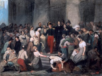 オルレアン公爵..コレラの流行中、c1830 作： Alfred Johannot