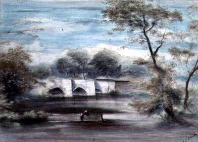 橋のある風景 作： Alfred John Bowell