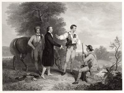 アッシャー・B・デュランド後のアンドレ少佐の捕獲、1846年頃（彫刻） 作： Alfred Jones
