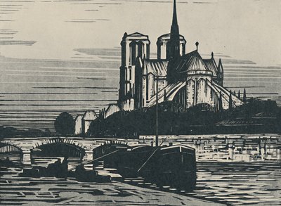 「パリのノートルダム大聖堂」、1919 年 作： Alfred Latour