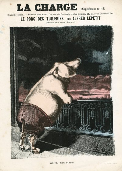 チャージ」（1870年）第15号、カラーの風刺画 作： Alfred Le Petit