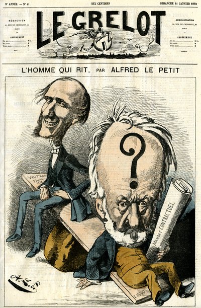ヴィクトル・ユーゴーと『笑う門には福来たる』。カリカチュア 作： Alfred Le Petit