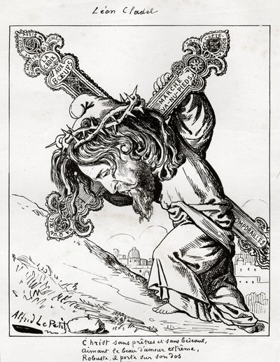 レオン・クラデルの風刺画、1875～80年頃（彫刻 作： Alfred Le Petit