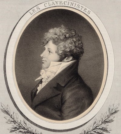 ピアニスト兼作曲家のダニエル・シュタイベルトの肖像 (1765-1823)。 作： Alfred Lemoine