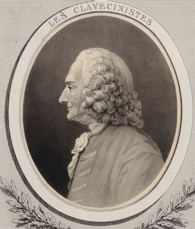 作曲家ジャン＝フィリップ・ラモーの肖像画（1683～1764年）。 作： Alfred Lemoine