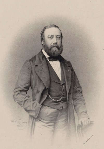 作曲家で歌手のギュスターヴ・ナドーの肖像 1820-1893, 1862. 作： Alfred Lemoine