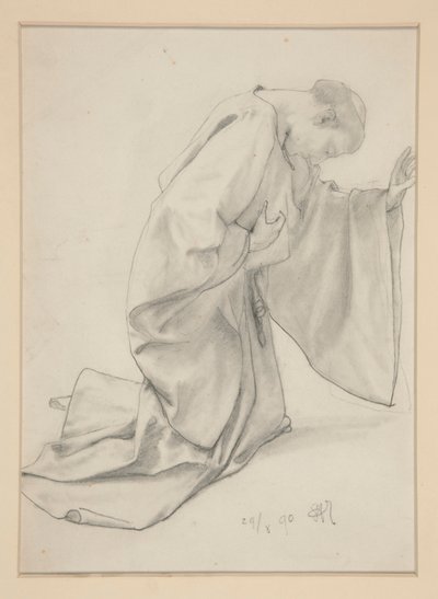 ひざまずく修道士 作： Alfred Parsons