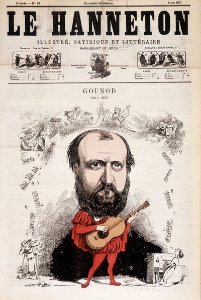 1867年5月のシャビナー。フランスの作曲家、シャルル・グノー（1818 - 1893）の漫画。 by alfred le Petité. 作： Alfred Petit