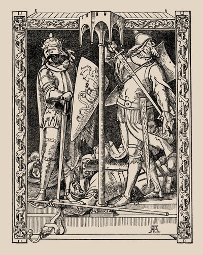 ニーベルンゲンディートリッヒ卿の男性はどのようにすべて殺害されたか、1840-1841。 作： Alfred Rethel