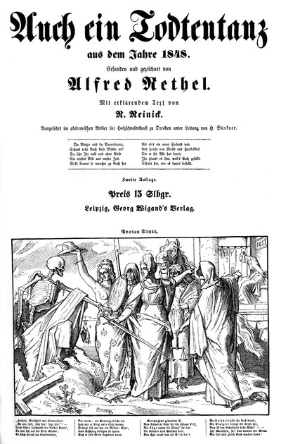 Totentanz 1848年。死が地球に派遣される 作： Alfred Rethel