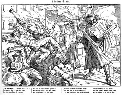 Totentanz 1848年。革命家の死が市民を導く 作： Alfred Rethel