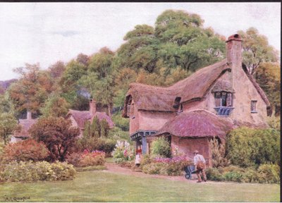 Almhouses, Selworthy Green, Somerset, from The Cottages and the Village Life of Rural England published by Dent & Sons Limited 作： Alfred Robert Quinton