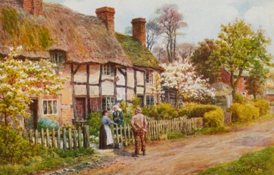 ウォルフォードオンエイボン、ウォリックシャーのコテージ 作： Alfred Robert Quinton