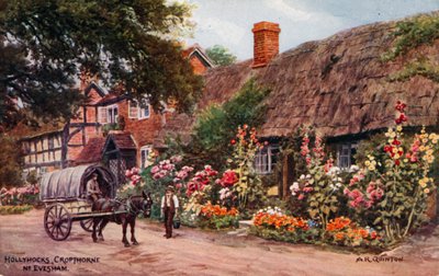 Hollyhocks、Cropthorne、Evesham 作： Alfred Robert Quinton