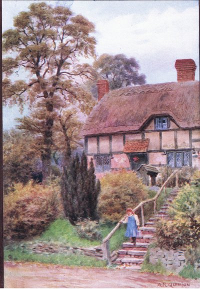 バークシャー州アーディントンのコテージ・ステップス（デント＆サンズ社発行「The Cottages and the Village Life of Rural England」より 作： Alfred Robert Quinton