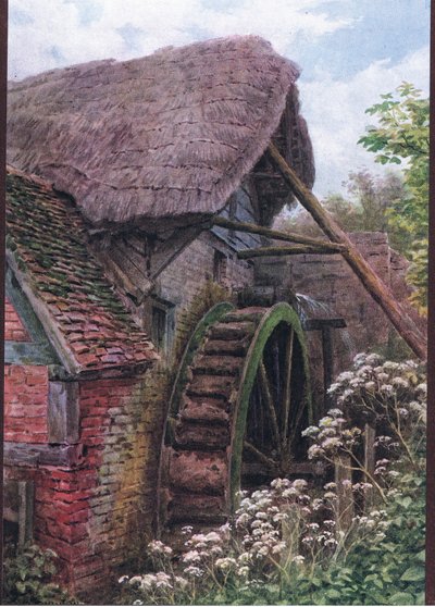 The Mill wheel, Elmley Castle, Worcester, from The Cottages and the Village Life of Rural England published by Dent & Sons Limited 作： Alfred Robert Quinton