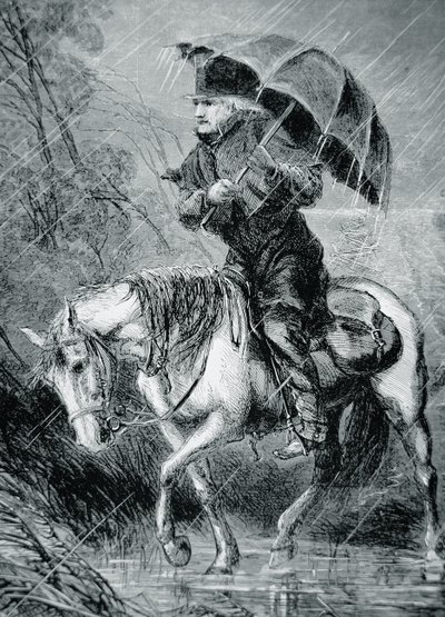 ハーパース・ウィークリー」のイラスト「サーキット・ライダー 作： Alfred Rudolph (after) Waud