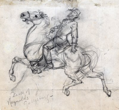 1863年ゲティスバーグでのレイノルズの死（絵） 作： Alfred Rudolph Waud