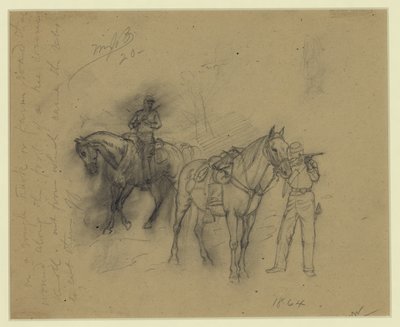 2人の騎兵 作： Alfred Rudolph Waud