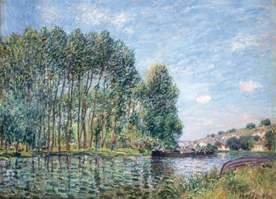 モレのロワン川の曲がり角。 1886 年春。 作： Alfred Sisley