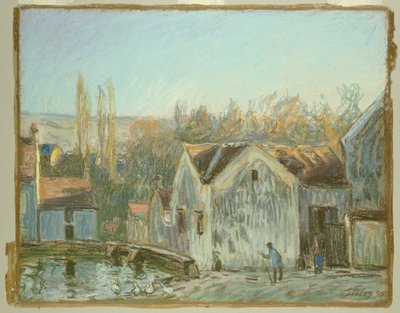 モレ・シュル・ロワンの一角 作： Alfred Sisley