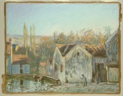 モレ・シュル・ロワンの一角 作： Alfred Sisley