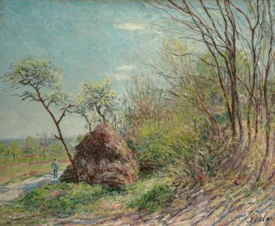 森の端にあるレサブロン 作： Alfred Sisley