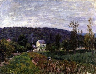 パリ郊外の秋の夕べ 作： Alfred Sisley