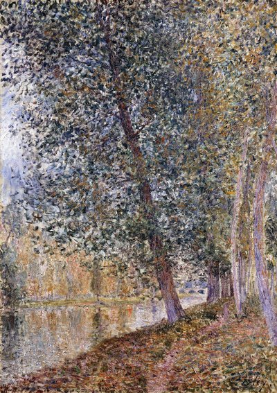 秋、ロインの銀行。 L "Autumne、Bords du Loing、1880 作： Alfred Sisley