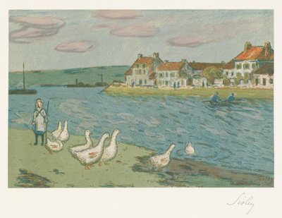 川のほとり、1897 作： Alfred Sisley