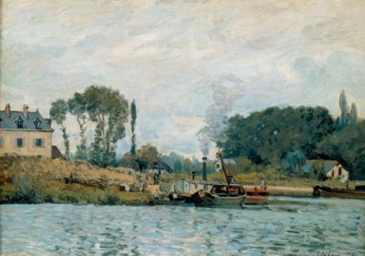 ブージヴァルロックのボート 作： Alfred Sisley