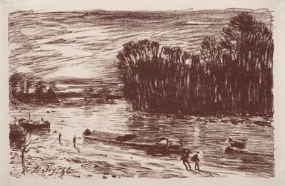 サンマルメ近くのロワンの銀行、1896年。 作： Alfred Sisley