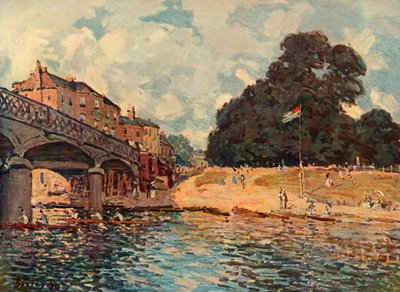 ハンプトンコートの橋、1874年、1937年。 作： Alfred Sisley