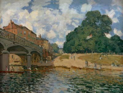 ハンプトンコートの橋 作： Alfred Sisley