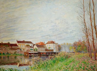 10月下旬のモレの夜 作： Alfred Sisley
