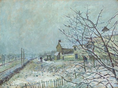 ヴヌー・ナドンの初雪 作： Alfred Sisley