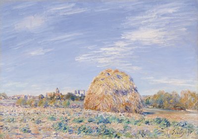 ロインの銀行の干し草、1891年 作： Alfred Sisley
